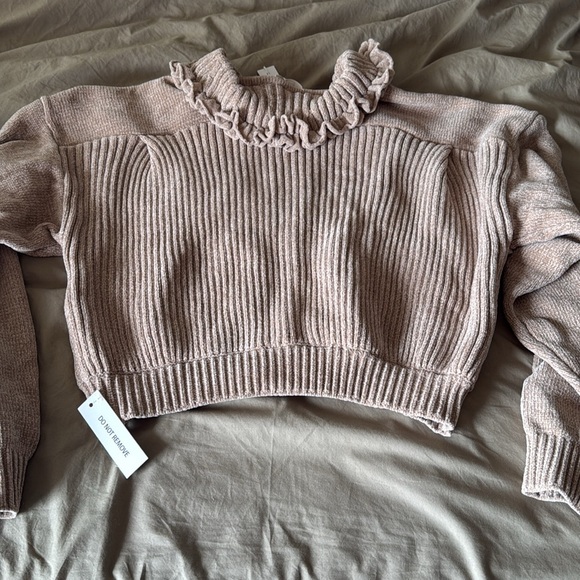 For love and lemons Rey Ruffle Collar Knit Zip-Up Jacket - Picture 8 of 13